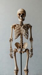 3D Skeleton and Skull Isolated on Black and White Backgrounds