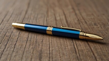 fountain pen on a wooden table