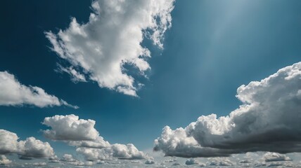 A fitting name for this image could be Bright Summer Sky with Fluffy Clouds