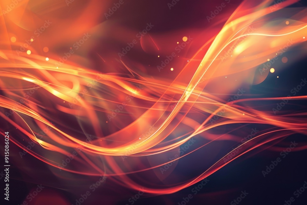 Poster abstract red and orange wave pattern