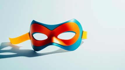Vibrant Superhero Mask Isolated on White Background for Costume or Party