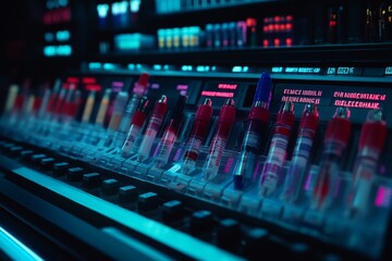 Advanced Control Panel in a High Tech Pharmaceutical Facility Showcasing Modern Drug Production