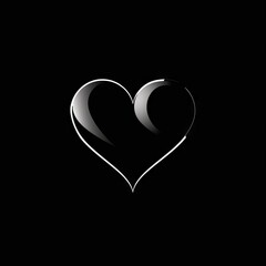 Heart Icon, Love Symbol Valentine Silhouette Wedding Pictogram Simple Heart