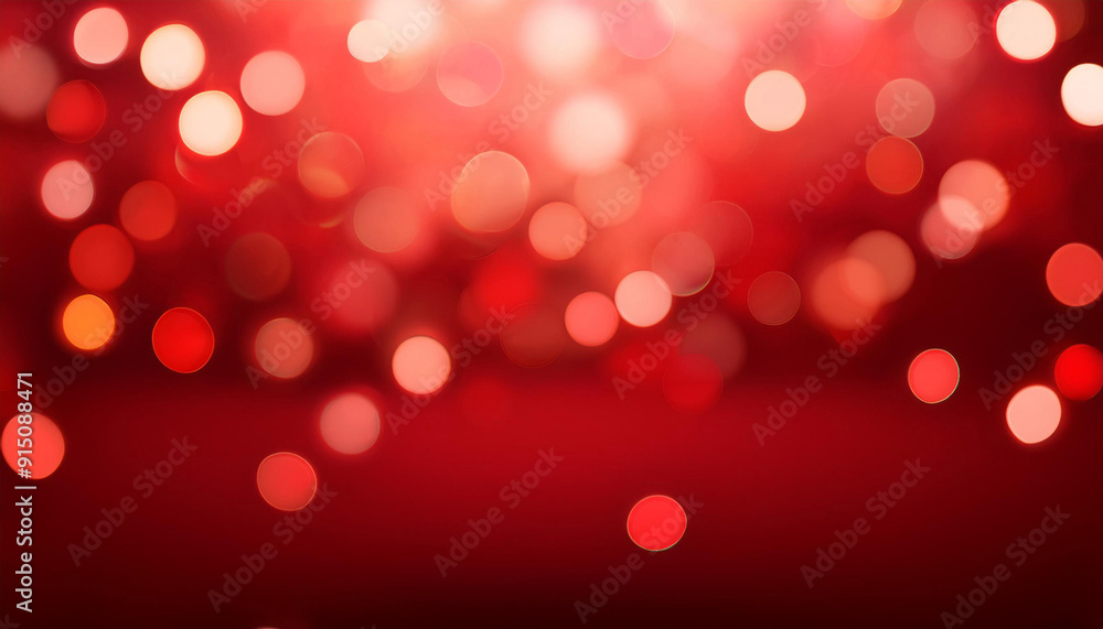 Poster abstract red color bokeh background for christmas and new year