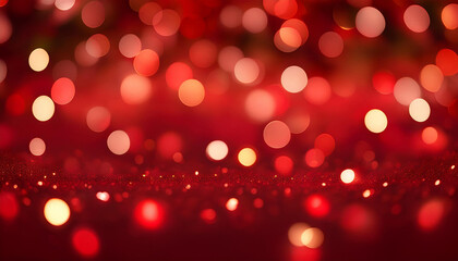 abstract red color bokeh background for christmas and new year