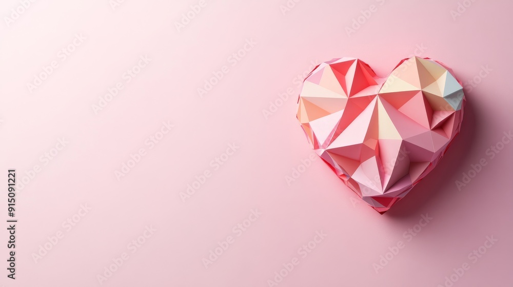 Poster vibrant geometric heart icon with modern design for romantic themes | isolated 3d illustration with 
