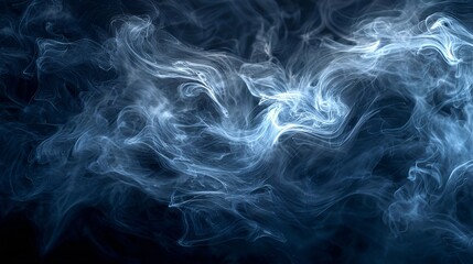 Abstract Smoke Swirls in Blue Hues