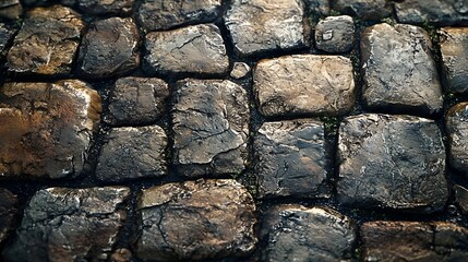 Cobblestone Pathway After Rain