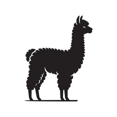 Alpaca silhouette vector illustration