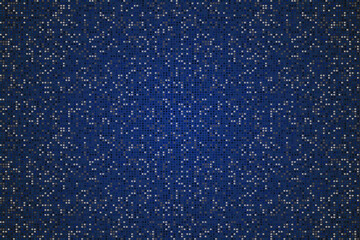 Blue glitter background. Dots background with a spotlight. Sparkling dark texture. Blue dotted background. Blue shining dotted texture.