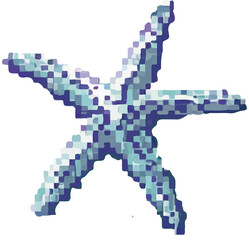 Fototapeta premium Transparent background, PNG, Retro summer vibes with pixel art featuring surfing, beach fun, and cool ocean scenes, perfect for a nostalgic summer getaway. Game style icons for summer vacation.