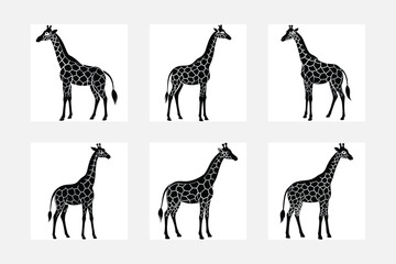 Obraz premium Lovely Minimal Giraffe Silhouette Illustrations