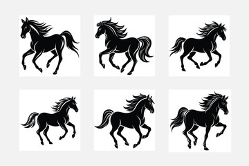 Fototapeta premium Minimal horse figures for artistic expression 