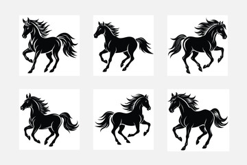 Serene horse silhouette designs for calming ambiance
