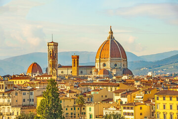 Fototapeta premium FLORENCE, view of the great dome of the cathedral, Italy