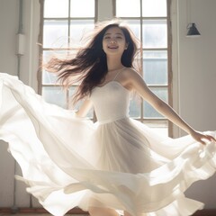 Fototapeta premium bride in white dress