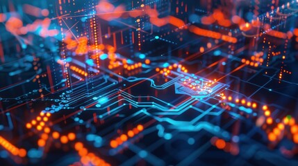 Abstract Futuristic Circuit Board Design