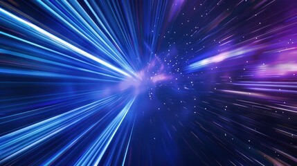 Naklejka premium Abstract Light Trails Through a Starry Galaxy