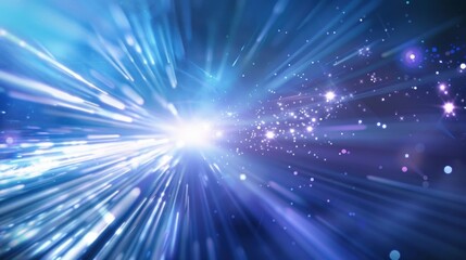 Naklejka premium Abstract Blue and White Light Burst