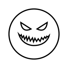 Halloween face icon vector. Scary face illustration sign. Funny Face symbol. Pumpkin face logo.