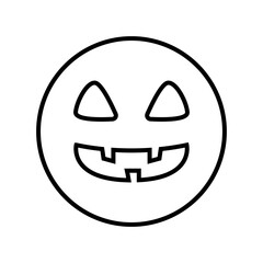 Halloween face icon vector. Scary face illustration sign. Funny Face symbol. Pumpkin face logo.
