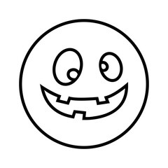 Halloween face icon vector. Scary face illustration sign. Funny Face symbol. Pumpkin face logo.