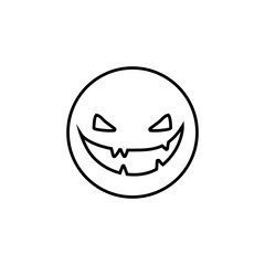 Halloween face icon vector. Scary face illustration sign. Funny Face symbol. Pumpkin face logo.