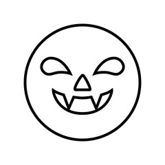 Halloween face icon vector. Scary face illustration sign. Funny Face symbol. Pumpkin face logo.
