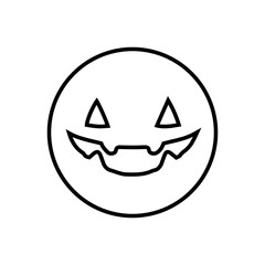 Halloween face icon vector. Scary face illustration sign. Funny Face symbol. Pumpkin face logo.