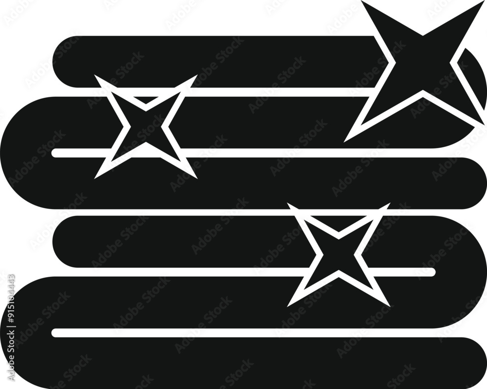 Poster cleanliness is represented by this icon of a stack of folded clothes with shining stars
