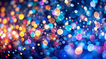 Naklejka premium Abstract Bokeh Background A digital composition featuring a vibrant array of colorful, out-of-focus circles, creating a festive and celebratory atmosphere. Keywords bokeh, abstract, colorful, festive,