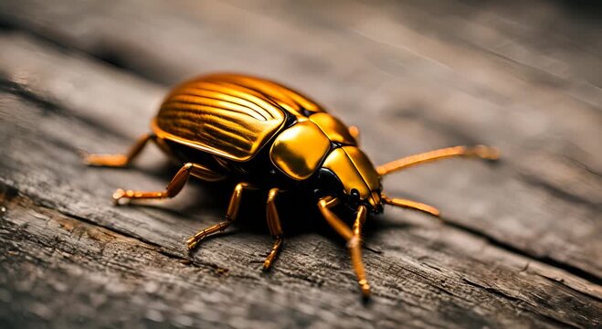 Gold beetle in the field.