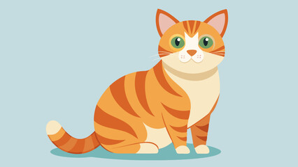 Obraz premium Cute cat on a blue background. Vector illustration in flat style.