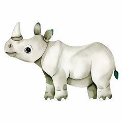 Obraz premium cute animal in watercolor for nursery prints on white background, generated ai