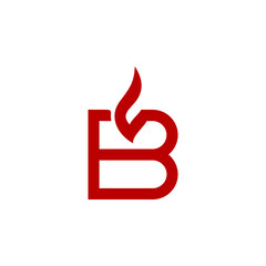 a combination of fire and initials, or letters, or alphabet, or numbers in the form of a logo and vector in red color for business purposes and others