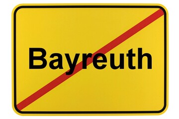 Illustration eines Ortsschildes der Stadt Bayreuth in Bayern