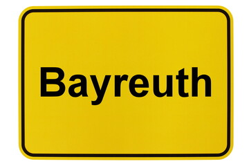 Illustration eines Ortsschildes der Stadt Bayreuth in Bayern