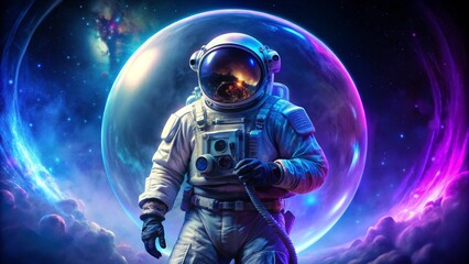 Astronaut in a Cosmic Dream Digital Art, Space Exploration, Futuristic, Galaxy, Stars, Nebula