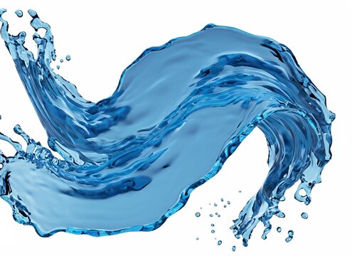 recommend clip art: 3d render, blue wave, water wave splash clipart isolated background. Natural splashing liquid shape