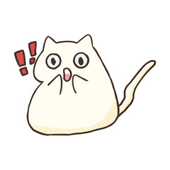 cute kawaii surprised cat clipart illustration