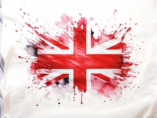 Watercolor Splatter of the Union Jack