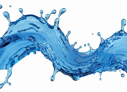 recommend clip art: 3d render, blue wave, water wave splash clipart isolated background. Natural splashing liquid shape