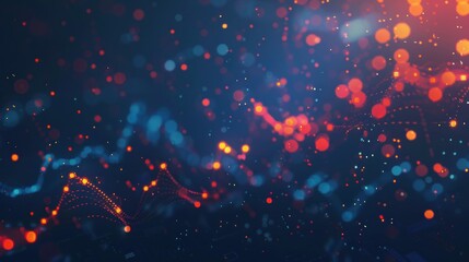 Abstract Digital Landscape with Glowing Lights