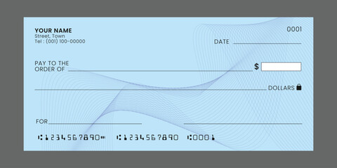 blank check template design. blank check vector illustration