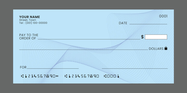 blank check template design. blank check vector illustration