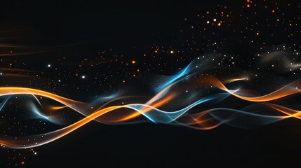 Abstract Waves with Glowing Lights