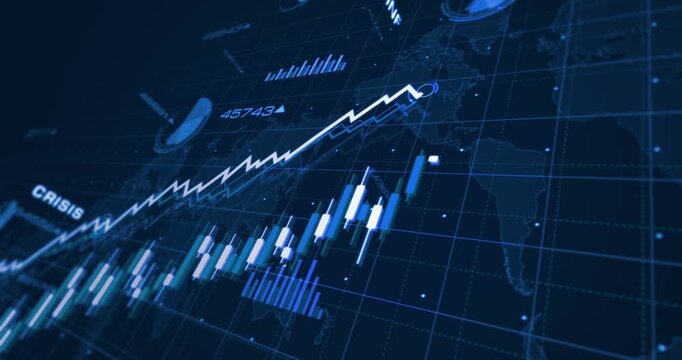 Inflation recession and depression crisis charts and graphs diagram seamless and loopable concept