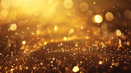 Golden Glitter and Bokeh Background