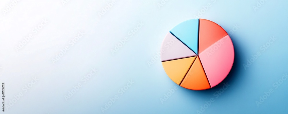 Poster an abstract visual representation of a portfolio pie chart, with private equity as a distinct segmen