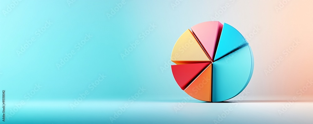 Poster an abstract visual representation of a portfolio pie chart, with private equity as a distinct segmen
